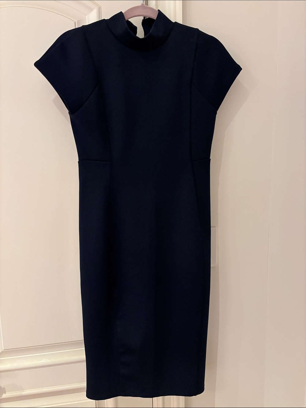 Zara Classic navy Midi Dress with Mock Neck